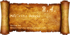 Móritz Adony névjegykártya